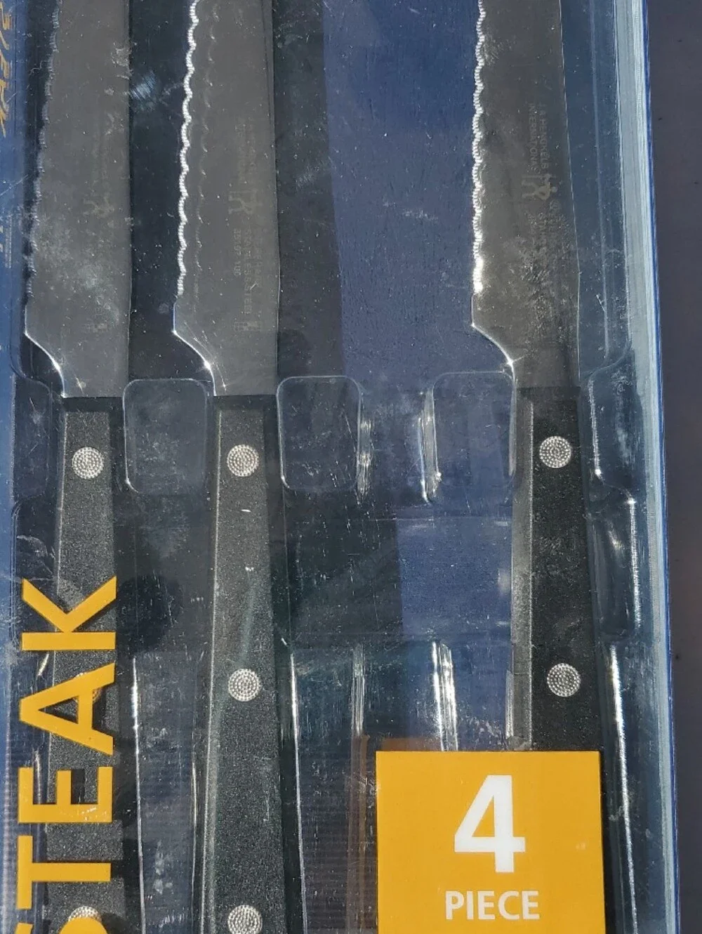 ZWILLING J.A. Henckels Black and Silver 3-Piece Steak Knife Set New